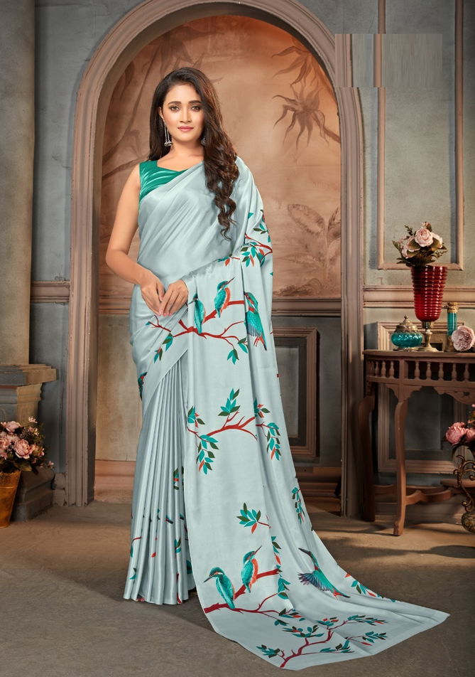 Maira 4300 Series New Exclusive Wear Designer Satin Crepe Saree Collection
